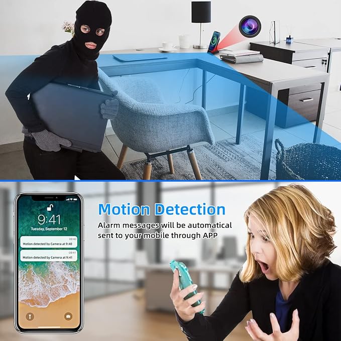 LIZVIE Phone Charger Hidden Camera 120° Wide-Angle View App Control/Motion Detection/Night Vision/Loop SD Storage Wireless Charging 2.4G WiFi for Office Indoor Security.