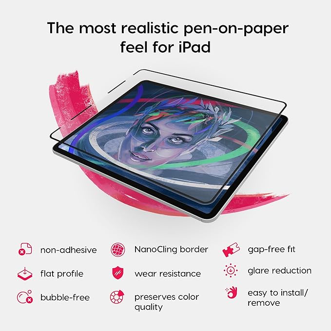 Astropad Rock Paper Pencil v3.0 – 2026 Upgraded Version – Paper Screen Protector for iPad Air 11-in (M2/M3/M4) &amp (M3 2025) &amp iPad 10.9-in. (10th &amp 11th Gen) + Apple Pencil Tips 2 Pack – C
