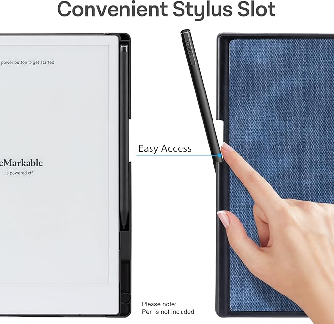 CoBak Case for Remarkable 2 Paper Tablet - Lightweight and Hard Back Shell Protective Book Folio Cover with Built-in Pen Holder - for 10.3 2020 Released (Blue)