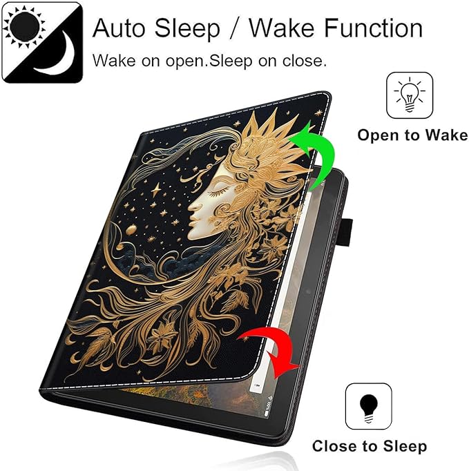 Case for All-New Amazon Kindle Fire HD 10 and Fire HD 10 Plus Tablet (13th/11th Generation 2023/2021 Release) 10.1 Slim Folding Stand Cover with Auto Wake/Sleep Moon Girl