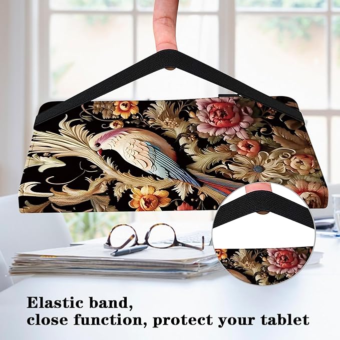 Case for Amazon Kindle Fire Max 11 Case (13th Generation 2023 Release) 11PU Leather Folio Stand Protective Cover with Card Solts for Fire 11 Tablet - Flower Birds