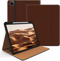Case for iPad Pro 12.9 6th/5th/4th/3rd Generation 2022/2021/2020/2018 PU Leather 12.9 Cover with Pencil Holder/Multi-Angle Stand/Pocket Folio Auto Wake/Sleep Brown
