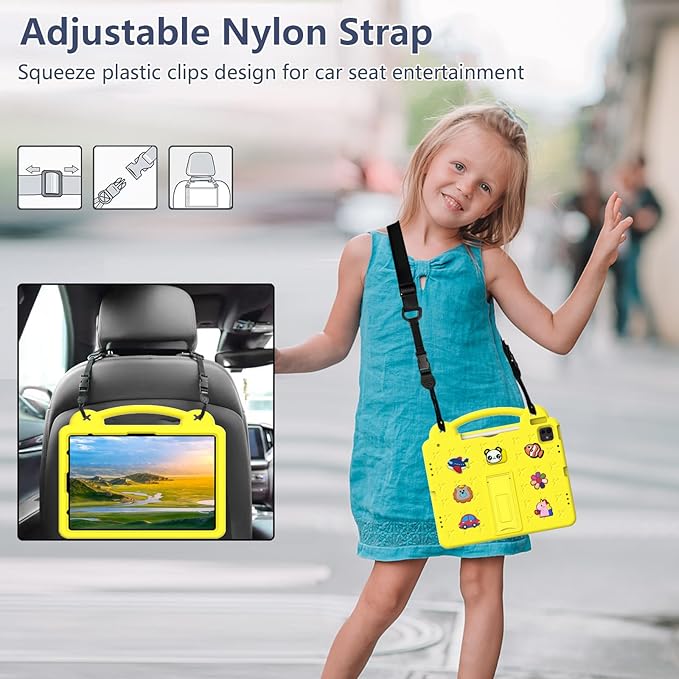 Kids Case for iPad Air 13-in. M2/M3/M4 (2024/2025/2026) for iPad Pro 13-in. M4/M5 (2024/2025)/Pro 12.9 inch (2022/2021/2020) Yellow