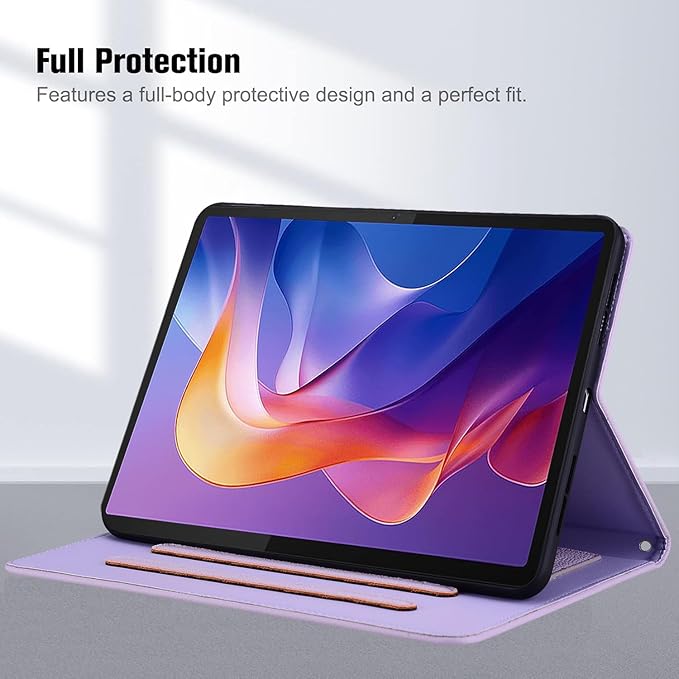 Flip Case for Samsung Galaxy Tab S10 Ultra/S9 Ultra/S8 Ultra 14.6 Cute Cat Design Slim Fit Multi Angle Stand Shockproof Cards Holder Protective Shell Cover for Samsung 14.6 Tablet Purple