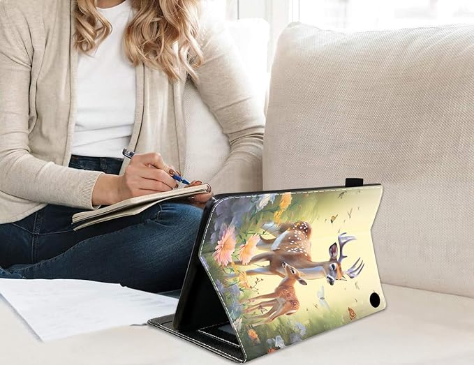 Case for All-New Amazon Fire HD 10 &amp 10 Plus Tablet 10.1 (13th/11th Generation 2023/2021 Release) Slim PU Leather Stand Cover with Card Slot &amp Auto Wake/Sleep Jungle Deer