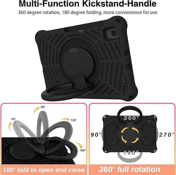 for Samsung Galaxy Tab S5e 10.5 (2019) SM-T720/T725 Tablet Case for Kids - EVA Lightweight Shockproof 360° Rotating Handle Stand Rugged Cover W Shoulder StrapBlack