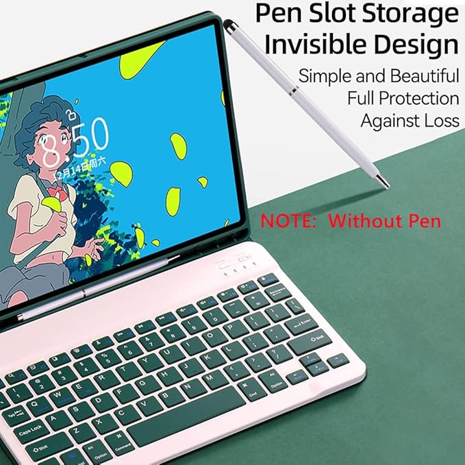 Galaxy Tab A7 10.4 Inch 2022/2020 Case with Keyboard and Mouse Combo Detachable Magnetic Keyboard+Mouse+Slim Cover with S Pen Holder for Samsung Tab A7 Model (SM-P610/P613/P615/P619) Teal