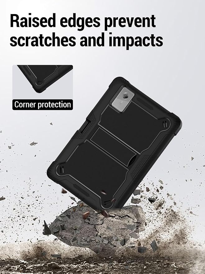 for Lenovo Idea Tab Plus case 12.1 Inch Tablet Shockproof Lightweight Silicone Protective Cover with Stand Child-Friendly Protection Black