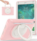 BATYUE Case for iPad 6th Generation 9.7 inch 2018 iPad 5th Gen 2017 iPad Air 2/ iPad Pro 9.7''Shockproof Protective Cover with Pencil Holder &ampRotating Kickstandfor KidsGirls (Cheery Pink)