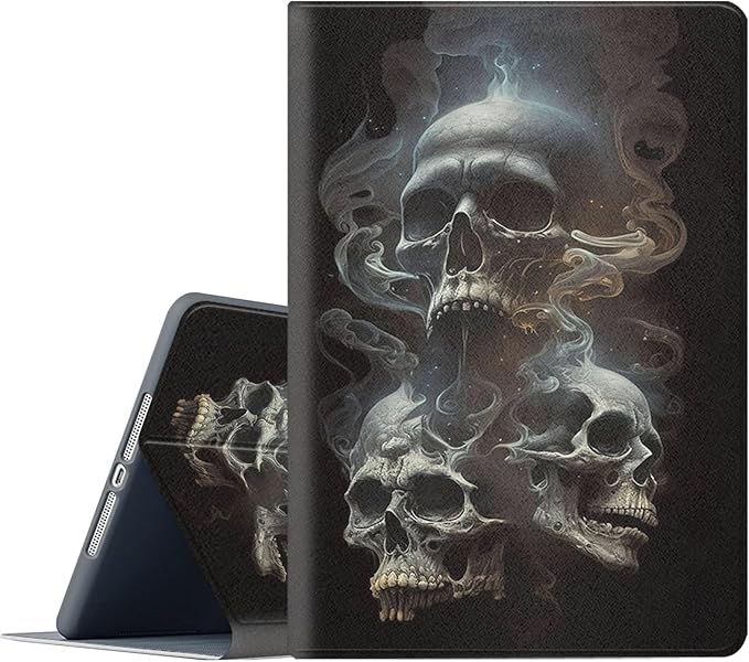 Case for iPad 10.5-Inch (iPad Air 3rd 2019/iPad Pro 2017)Adjustable Stand Auto Wake/Sleep Function Full Body Protection Cover - Skull Smoke