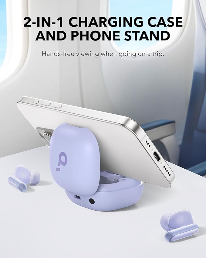 Soundcore P40i by Anker Noise Cancelling Wireless Earbuds Adaptive Noise Cancelling to Environments Heavy Bass 60H Playtime 2-in-1 Case and Phone Stand IPX5 Wireless Charging Bluetooth 5.3