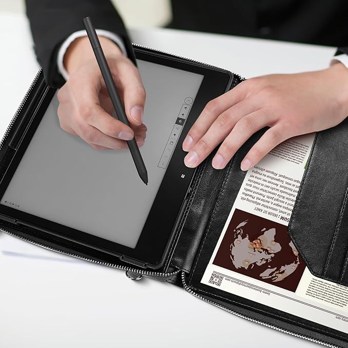 E NET-CASE Case for Kindle Scribe 10.2 inch 2024 &amp 2022 Released - Business Handheld Design Upgraded PU Leather Cover for Kindle Scribe Digital Paper with Zipper &amp Pen Holder (Black)