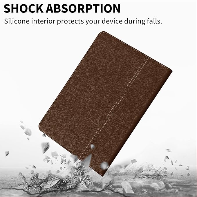 for Ipad Case 10.2-inch 9th/8th/7th Gen 2021/2020/2019 Genuine Leather Cover Protective ShellAuto Wake/Sleep.Dark Brown