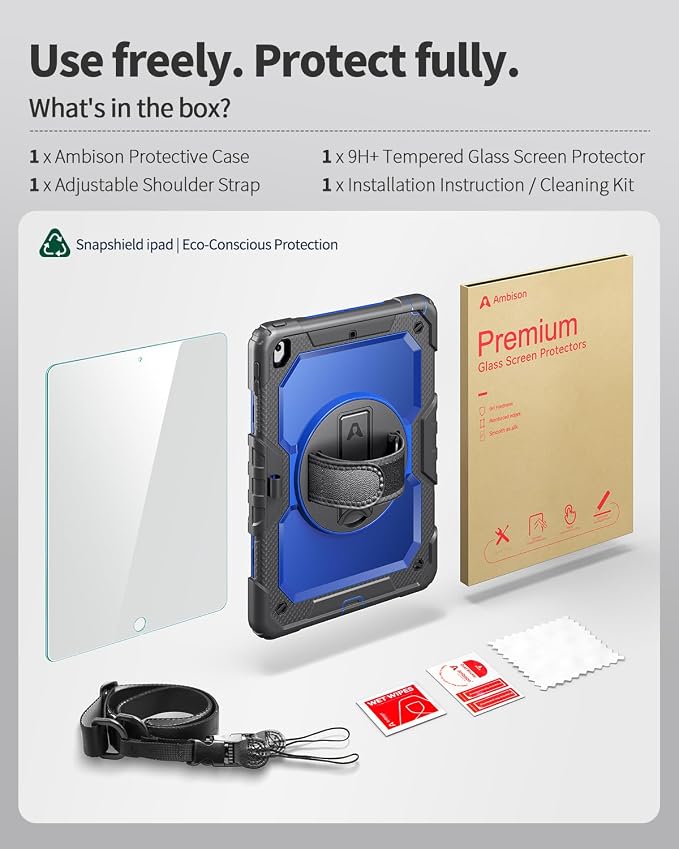 Blue Case with Glass Screen Protector