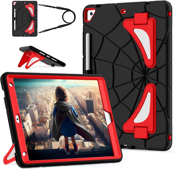 iPad 10.2 Case-Black+Red