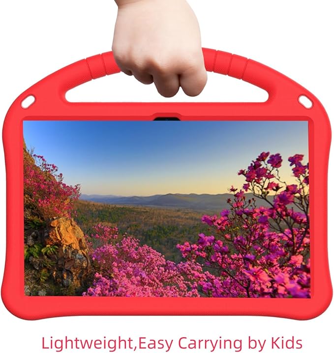 Tablet Case with Built-in Handle and Kickstand Lightweight Kids Friendly Shockproof Cover Compatible with T-Mobile REVVL Tab 5G 10.36 Red