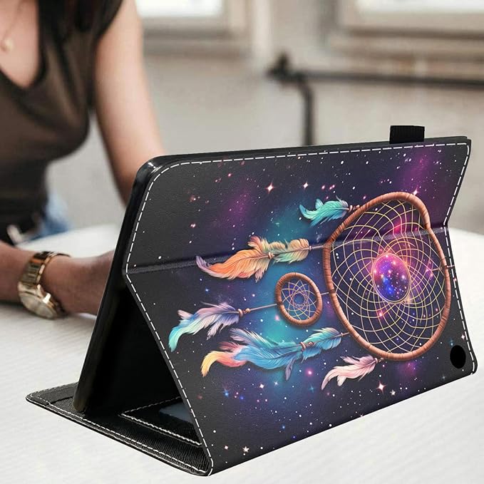 Case for All-New Amazon Kindle Fire HD 10 &amp 10 Plus Tablet (13th/11th Generation 2023/2021 Release) 10.1 - Premium PU Leather Stand Cover with Smart Auto Wake Dreamcatcher