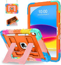 WESOROL Case for iPad A16 11th Generation 11 Inch (2025) iPad 10th Generation 10.9 Inch (2022)i Pad A16 Case Military Grade Shockproof Cases with Pencil Holder Shoulder StrapColorful Orange