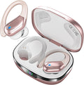Wireless Earbuds Sports Bluetooth Headphones 80Hrs Playtime Ear Buds with LED Power Display Noise Canceling Headset IPX7 Waterproof Earphones for Workout/Running（Rose Gold）