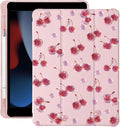 Kawaii Cute Cherry for iPad Air 3 Case with Pencil Holder Auto Sleep/Wake Pink Leather Soft TPU Back Cover for iPad Pro 10.5 Inch 2017