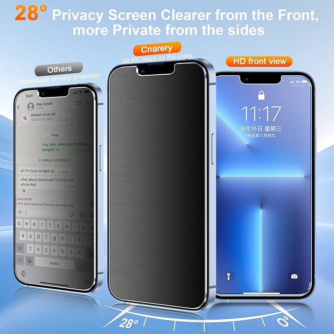 2 Pack matte privacy Screen Protector for iPhone 13 pro max/ 14 plus