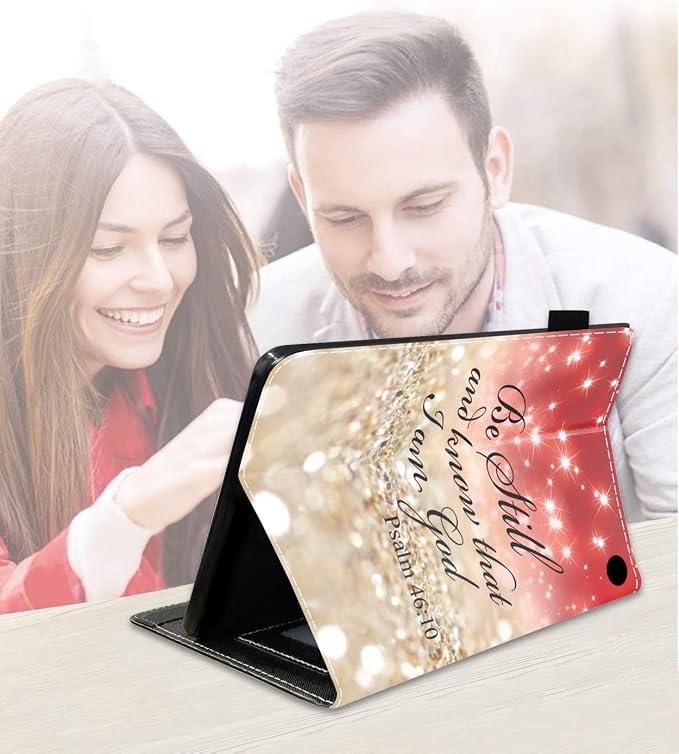 Red Glitter Quote Bible Verse Psalm 46:10
