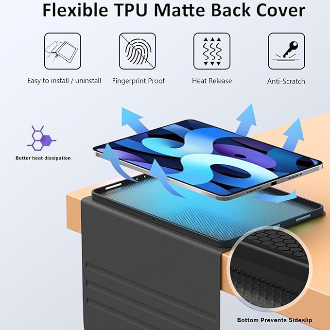 Tablet Case for iPad Air 11 Inch M2 (2024)iPad Air 5th/4th Gen Case 10.9 Inch with Magnetic Auto Wake/Sleep and Multi-Angle Adjustable Stand Cover - Cute Gnome and Butterfly
