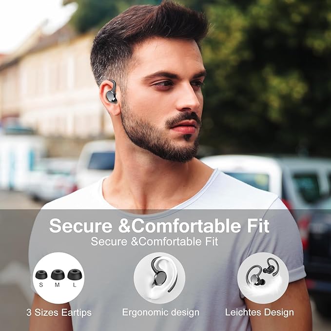 Ear Buds Wireless Bluetooth Earbuds Bluetooth 5.4 Headphones 68hrs Playtime Sport Earphones with LED Display ENC Noise Cancelling Mic IPX7 Waterproof Earbuds with Hook for Sports/Workout/Running