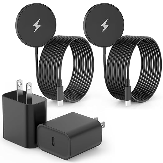 Magnetic Wireless Charger for iPhone 16 2Pack 10FT 15W Fast Mag-Safe Charger Wireless Charging Pad with USB C Fast Charging Block for iPhone 16 Pro Max/15/14/13/12/Plus/Pro/Pro MaxAirPods 3/2/Pro 2