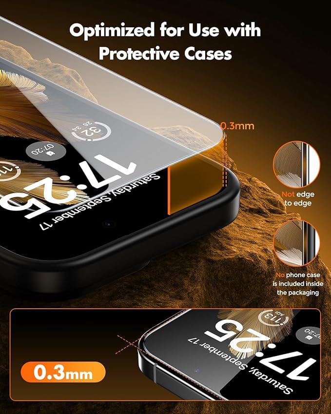 UNBREAKcable for iPhone 16 Pro Max Screen Protector [Quick-Installation Box] 3-Pack 9H+ Hardness Shatterproof Tempered Glass [99.99% HD Clear] [Case Friendly] [Bubble Free] for iPhone 16 Pro Max 6.9