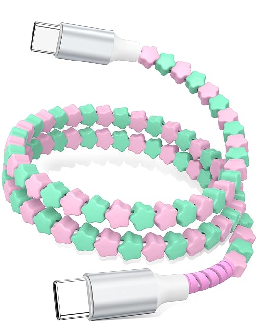 Pink-Green Star Beaded