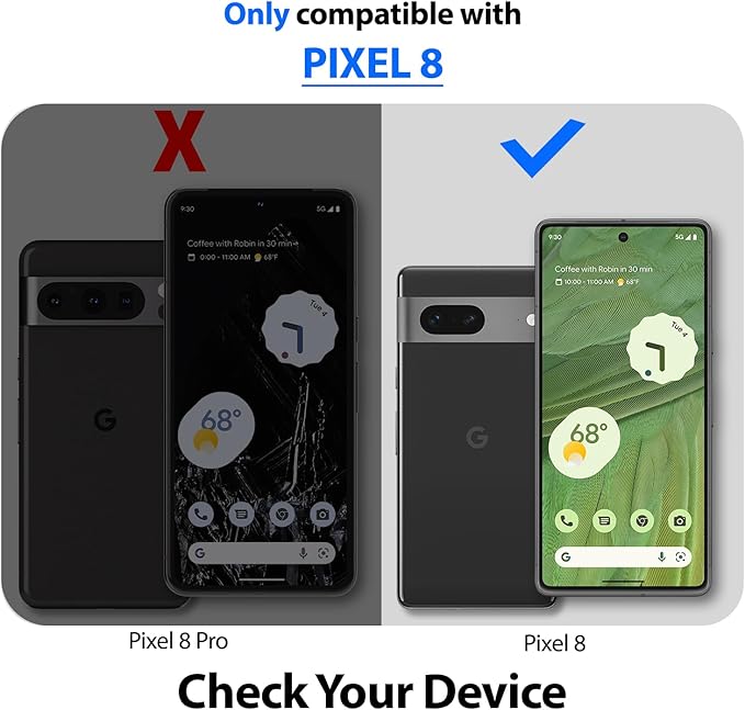 Whitestone DOME GLASS [Perfect Full Coverage] Tempered Glass Screen Protector for Google Pixel 8 with UV lamp [2Pack]