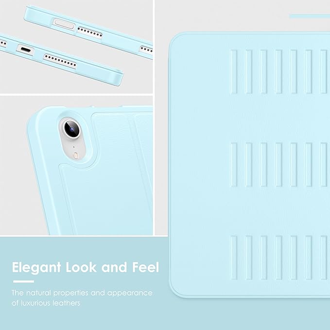 VIKESI Case for iPad iPad mini 7 (A17 Pro) and iPad mini 6Multiple Angles Magnetic Stand CoverShockproof Soft BackPencil Holderand Auto Sleep/WakeIce Blue