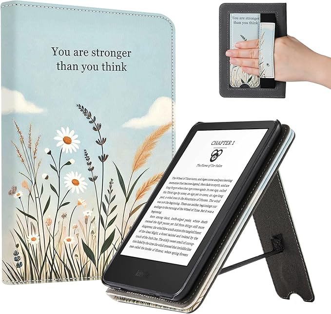 CoBak Case for 6 E-Reader - PU Leather Smart Cover with Auto Sleep/Wake &amp Hand Strap not Compatible with Kobo ClaraTranquil Bloom