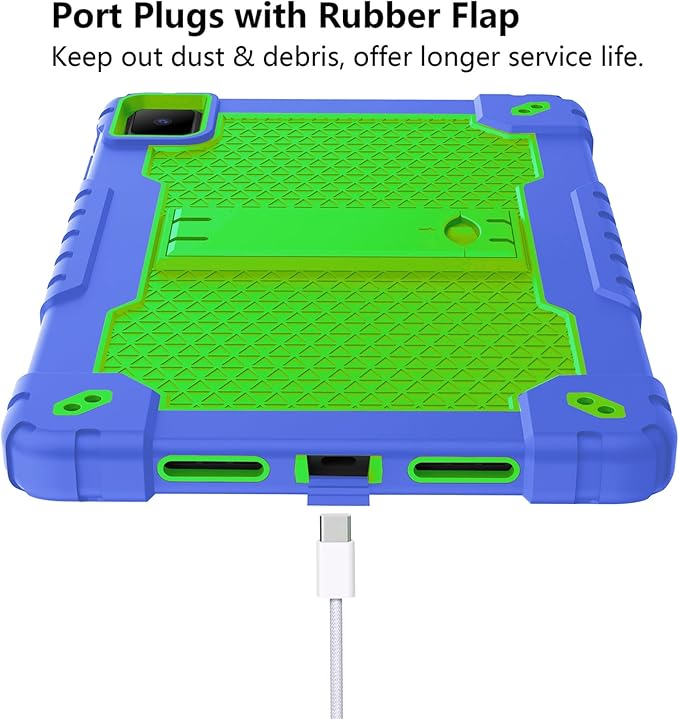 for TCL TAB 10 NXTPAPER 5G 10.4 Inch Tablet case Hybrid Shockproof Silicone Gel Protective Cover with Kickstand for TCL TAB 10 NXTPAPER 5G 10.4 Inch 2025 (9199S) (Navy/Green+2 PCS Glass)