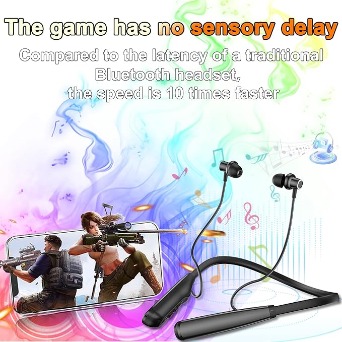 Neckband Bluetooth Headphones 6.0 Bluetooth 100 Hours PlaytimeIPX7 Sports Waterproof Earbuds with Microphone Noise Cancelling with HiFi Speakers Multiple Switchable Sound Modes