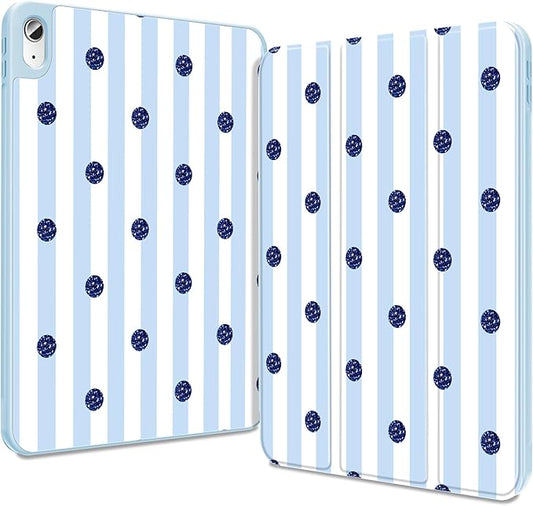Teryeefi Case for iPad (A16) 11th Generation 11 Inch 2025 &amp iPad 10th Generation 10.9 Inch 2022 with Pencil HolderAuto Wake/SleepTrifold Stand Soft TPU Protective Cover (Creative Blue Stripes)