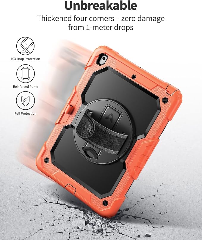 Orange Case with Glass Screen Protector