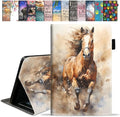 Case for All-New Amazon Kindle Fire HD 10 &amp 10 Plus Tablet 10.1 (13th/11th Generation 2023/2021 Release) - Premium PU Leather Cover with Auto Sleep Wake Watercolor Horse