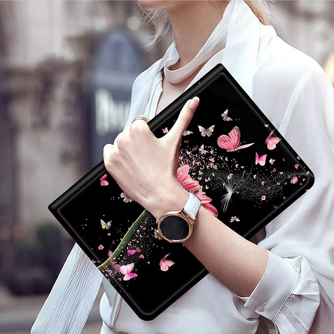 Pink Flowers and Butterflies