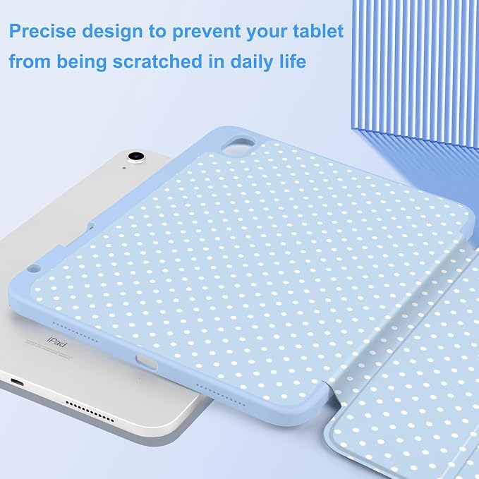 White Polka Dot & Blue