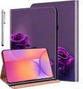 ALILANG Case for Google Pixel Tablet 11 Inch 2023 with Stylus Folio Book Style Shockproof Folding Stand Cover for Google Pixel Tablet Case -Purple Rose