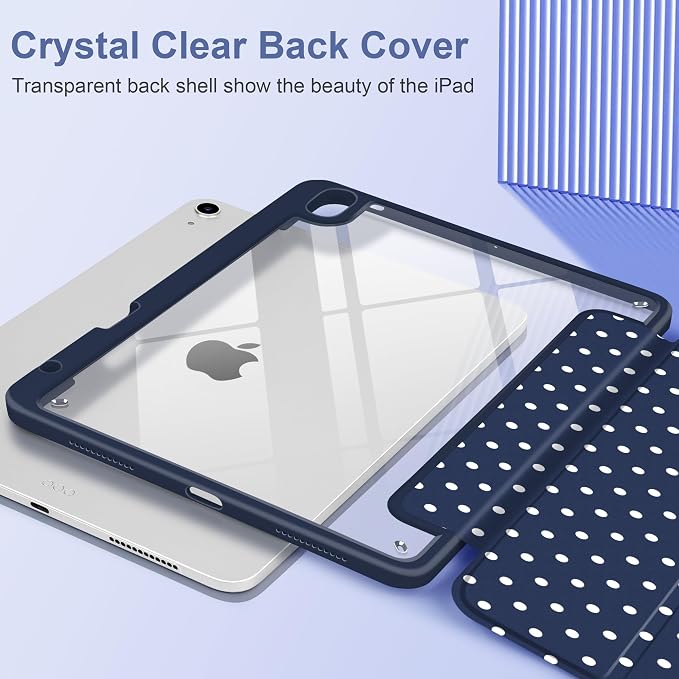 Navy Blue white dot