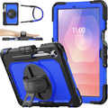 SEYMAC stock Case for Samsung Galaxy Tab S11 Tablet Case 11'' Protective with Screen Protector Pencil Holder 360 Degree Rotate Kickstand Hand Strap Shoulder Strap Blue