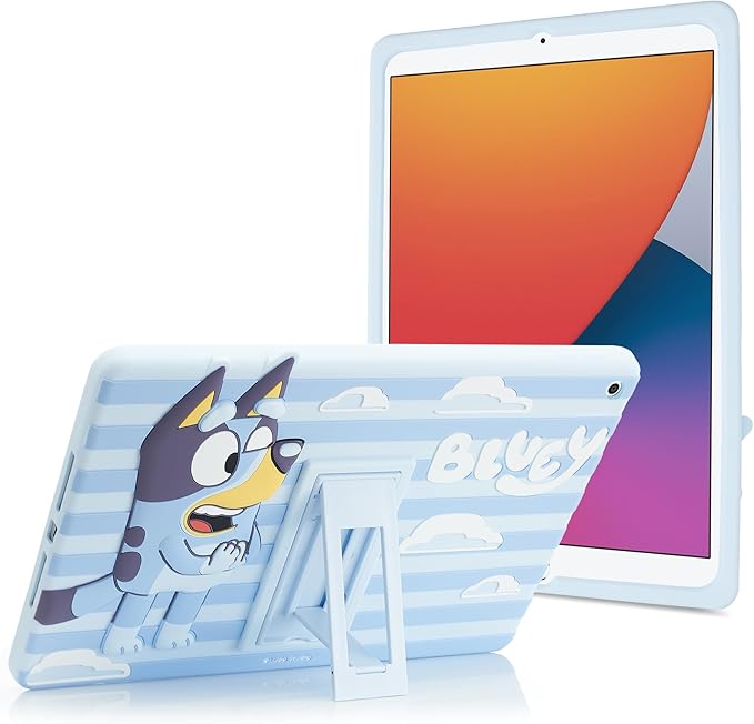 Bluey Kids iPad Case - 10.2 Case for iPad 9th/8th/7th Generation - 2019/2020/2021 Tablet Cover with Stand Shockproof Silicone Protector