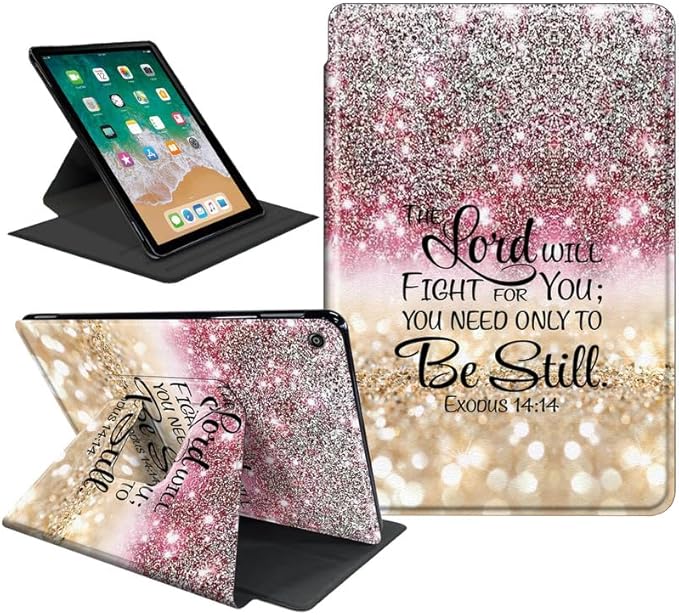 Case for Kindle Fire HD 10 Tablet Case (13th Generation2023 Released)360 Degree Rotating Folio Stand Leather Smart Cover for Amazon Fire HD 10 13th Gen 10.1- Bible Verse Glitter Sparkle