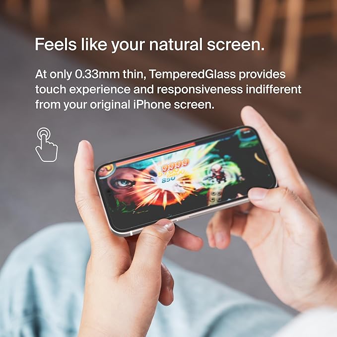 Belkin ScreenForce TemperedGlass Treated Privacy Screen Protector for iPhone 15 and 14 Pro - Slim &amp Scratch-Resistant - Includes Easy Align Tray for Bubble Free Application