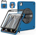 Miesherk Case for iPad Pro 13 Inch Military Grade Heavy Duty Shockproof iPad 13 Case (2024 7th Generation) - Screen Protector Rotating Stand Pencil Holder Hand/Shoulder Strap Blue