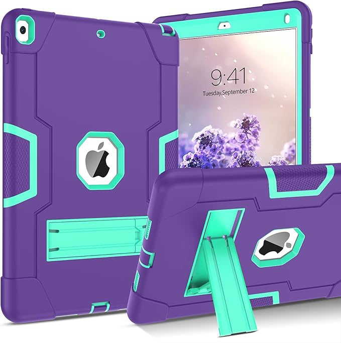 BENTOBEN for iPad Air 3 2019 Case iPad Pro 10.5 2017 Case 3 Layers Heavy Duty Rugged Shockproof Kickstand Sturdy Protective Tablet Cover for iPad Air 3rd Gen/iPad Pro 10.5 2017 Purple/Green