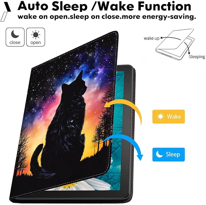 Black Cat Under The Starry Sky